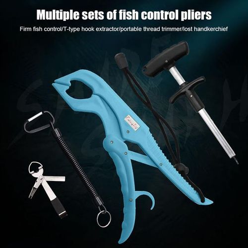Generic 1set Fishing Hook Extractor Complete Set Fish Grip Lip Clamp Grabber  With Anti-Lost Rope Fishing Equipment Outdoor Fishing Tool