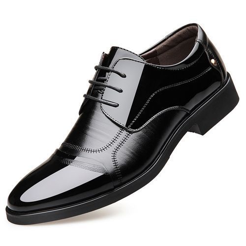 Fashion Gentlemen PU Leather Shoes Men's Office Business Shoes Black ...