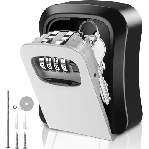 Generic Key Lock Box, 4 Digit Combination Waterproof Key Storage Safe Lockbox