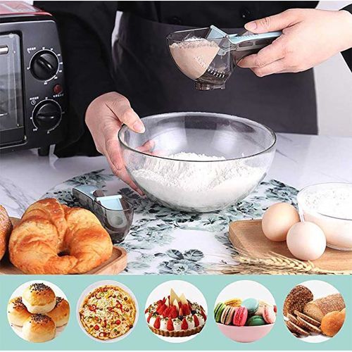 2pcs Adjustable Measuring Spoon Set, Measuring Cups Multi-Functional Spoons  Set with Adjustable Scale Measuring Scoop
