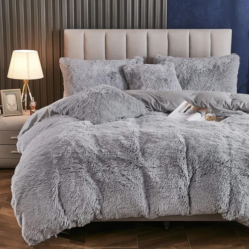 product_image_name-Generic-Fluffy Luxury Bedding Cover Sets With 4 Pillow Cases - Gray-2