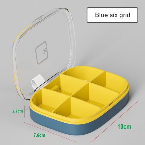 1pc Portable 6 Grids Medicine Box, Mini Pill Organizer, Plastic