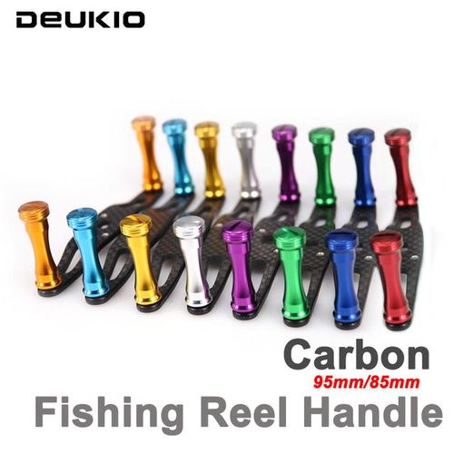 Generic Deukio Fishing Reel Handle Carbon Fibre Drum Wheel Aluminum Alloy  Knob For Shimano Daiwa Abu Bait Casting Reel Tackle Accessory