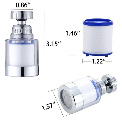 product_image_name-Advenza-4 PCS Sink Water Faucet Filter,360-Degree Rotating Faucet Filter Water Purifier Faucet Filter Purifier for Kitchen, Bathroom, Sink, Removes Heavy Metals and Hard Water(Blue)-2