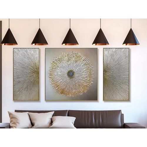 Generic 3 In One Panel Luxury Glasses Wall Stones Frame - image 2
