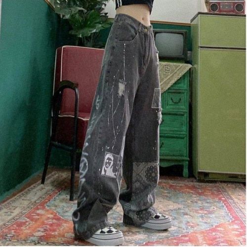 DAUXERY Mens Baggy Jeans Hip Hop Jeans Loose Fit 90S Vintage Cargo Pants  Baggy Fit Fashion Dance Skater Skateboard Pants Denim Pants Color  102  Blue One Size  34W  Amazoncombe Fashion