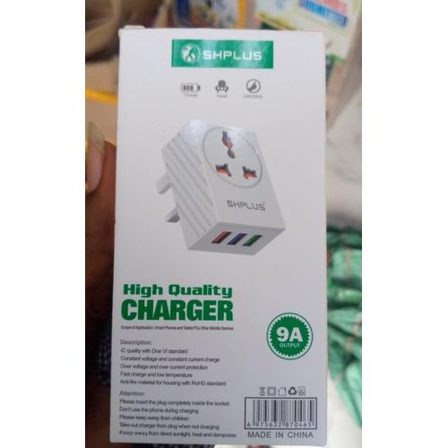SHPLUS Fast Charger With 3 USB PORT 9A And Plug Adaptor