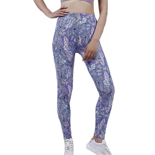 Generic Yrrety High Waist Gym Wear Clothes Women Push Up Yoga Leggings  Fitness Trousers Female Summer Flower Bottom Dropship