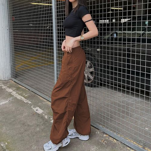 Fashion (Brown)Happylisa Women Pants Wide Leg Loose Baggy Ladies