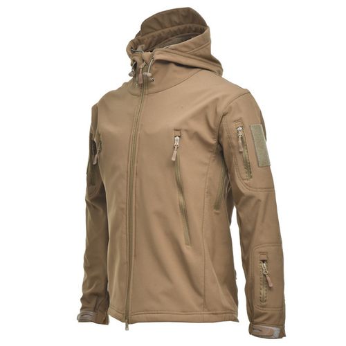 Generic Outdoor Waterproof SoftShell Jacket Hunting Windbreaker Ski Coat  Hiking Rain Camping Fishing Tactical Clothing Men&Women(#Khaki)