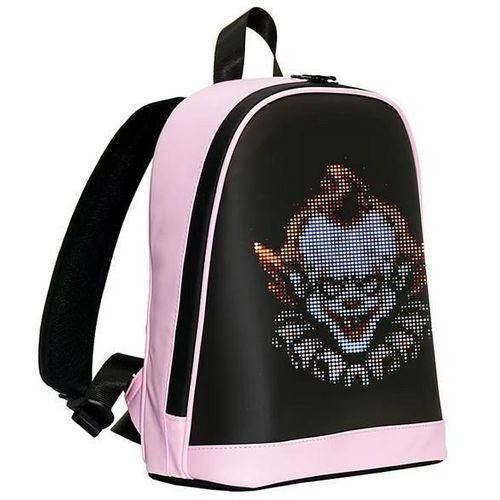 product_image_name-Loy Bags-APP Controlled LOY LED Dynamic Advertising Display Backpack for Children & Ladies Waterproof Oxford Material PVC Zipper Smart School Bag PINK-2