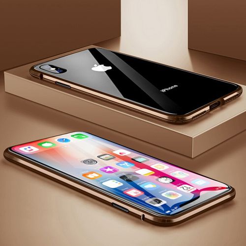 For IPhone 11 Pro Max 2019 Magnet Adsorption Double-sided Tempered Gl Metal Cover For IPhone X XR XS MAX 8 7 6 6S Plus(#Gold) SHA