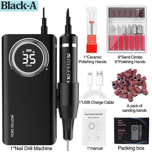 Generic Professional Nail Drill Machine Kit 35000RPM Rechargeable Portable Electric Nail File for Manicure Acrylic Nails Jumia Nigeria