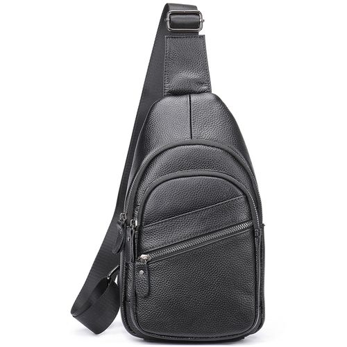 Fashion (#1808-black)Leather Sling Bag Men's Side Bags Casual Sport ...