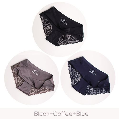 Fashion 3Pcs/Lot Lace Women's Panties Sets Big Size 4XL Seamless