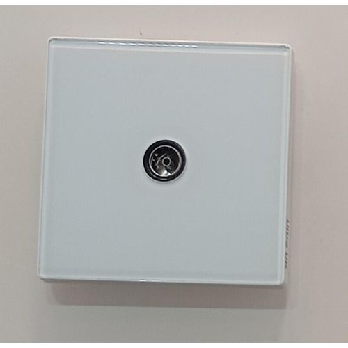 Generic Single TV / Coaxial Antenna Socket with White Tempered Glass Panel