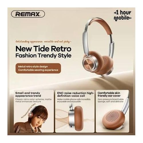Remax Luxury RB-830HB Bluetooth Wireless Headset (Brown) - image 3