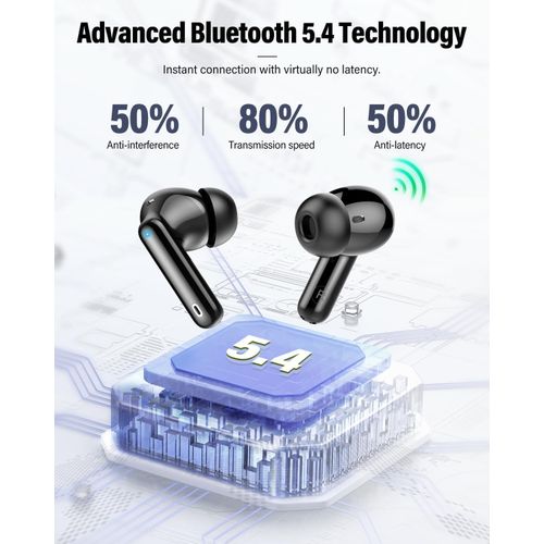 product_image_name-Generic-Wireless Earbuds, Bluetooth 5.4 Headphones Bass Stereo, Ear Buds with Noise Cancelling Mic, LED Display in Ear Earphones Clear Calls, IP7 Waterproof Bluetooth Earbuds for Laptop/Phones/Sports, Black-4