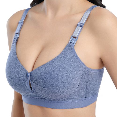 Generic Breastfeeding Bras Maternity Nursing Bra For Feeding Nursing  Underwear Clothes For Pregnant Women Wirefree Breathable Bra(#Type 4-Blue  2)