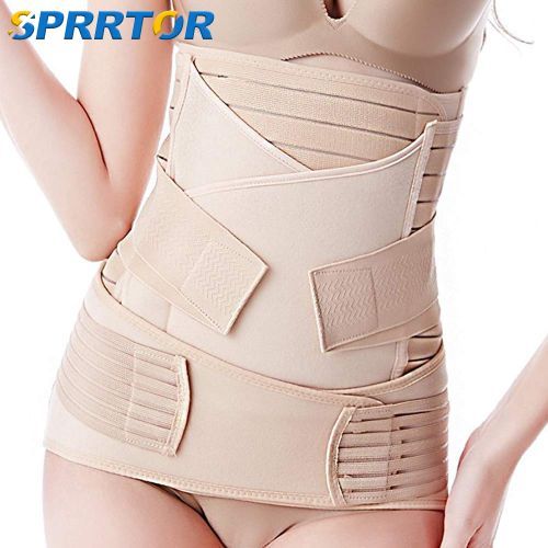 Fashion (Beige-3 In 1 Belt,)Postpartum Belly Band Belt 3In1 Wrap Girdle,C  Section Post Pregnancy Support Recovery Abdominal Pelvis,Body Shaper Waist  Trainer MAA