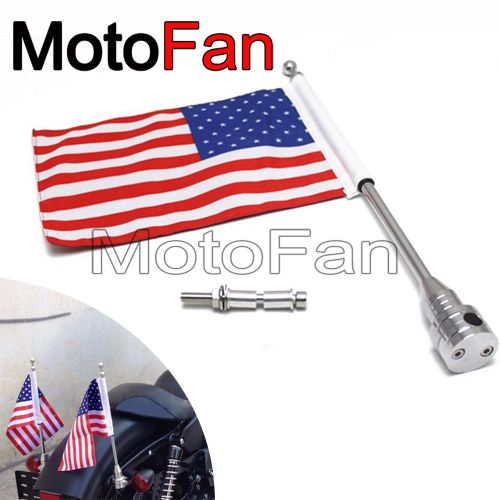 Generic Custom Motorcycle Flag Pole Mount Holders USA American