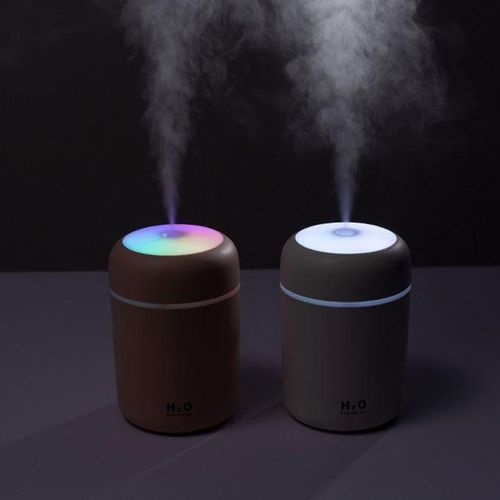 Generic 300mL Air Humidifier USB Air Diffuser Colorful Light Quiet-Grey - image 5