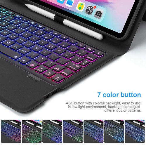 JUQITECH IPad Keyboard Case With Built-in Pencil Holder 7.9 For New IPad Mini 5 2019(5th Gen)/iPad Mini 4 2015, Auto Sleep/Wake Removable Wireless Bluetooth Keyboard Magnetic 7.9&quot; Smart Case Cover