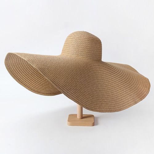 Fashion 25cm Wide Brim Straw Hats For Women Summer Outdoor Travel