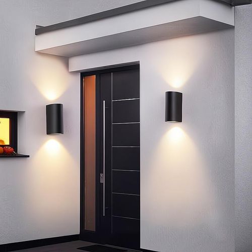 Generic Modern Outdoor Up and Down Curved Cylinder LED Wall Sconce