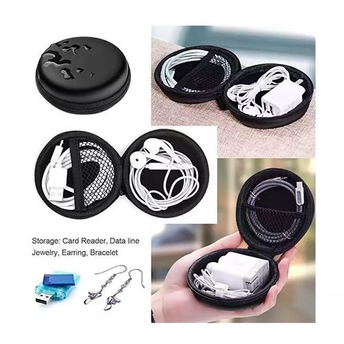 product_image_name-Fashion-Earphones/buds Jewellery Black Storage Case Bag-5