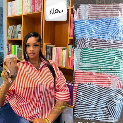 product_image_name-China Vision-Women’s Oversized Striped Button-Down Shirt - Multi-Color Options-1