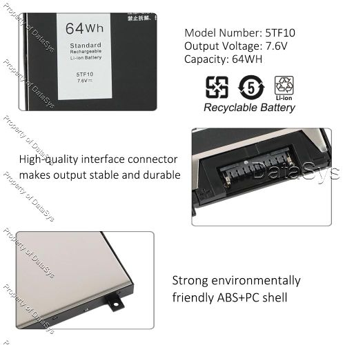 DELL Precision 7540 Series Laptop Battery (64Wh): Compatible Part/Model Codes -5TF10 - image 7