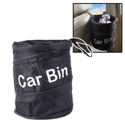 Generic Universal Foldable Car Trash Can Garbage Bag Lid Auto Back