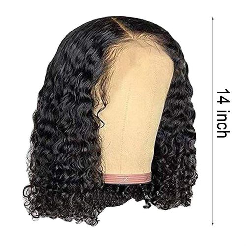 Generic Short Curly Shoulder Length Black Wig - image 5