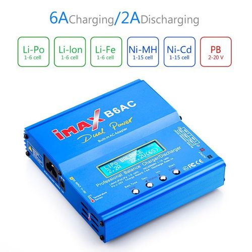 B6AC 80W Digital LCD Balancer Ladegerät Für LiPo Li-ion NiCd Ni-MH RC