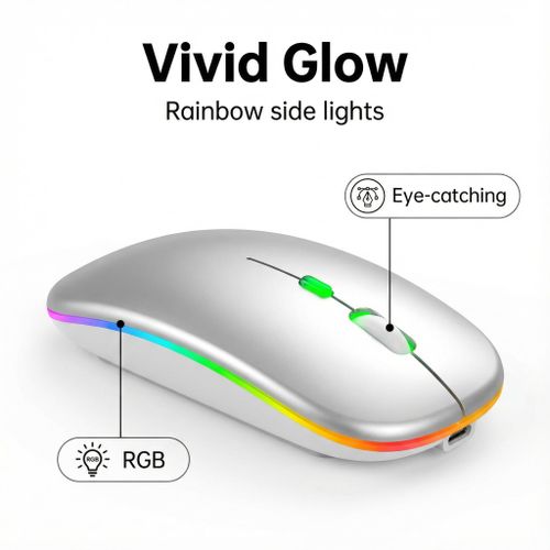 product_image_name-NOVASPARK-Ultra-thin Wireless Mouse 2.4G Bluetooth Dual Mode Rechargeable Silver -3