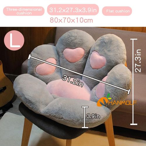 2 Sizes Cat Bear Paw Plush Seat Cushion Indoor Floor Stuffed Sofa Colorful  Animal Decor Pillow for Children Grownups Gift