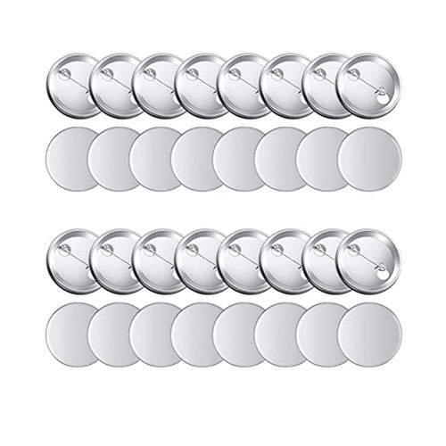 100 Sets Round Button Parts Blank Making Supplies 58Mm Metal