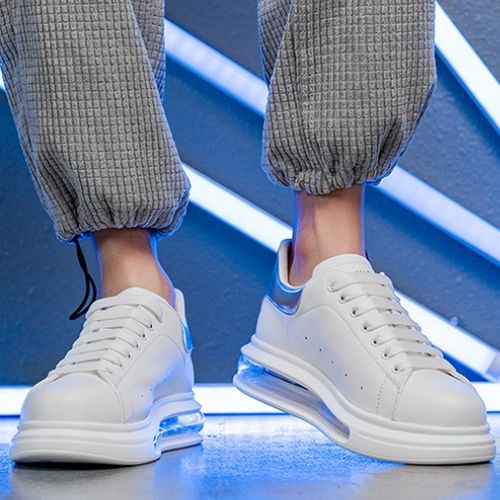 Fashion Mens Comfortable Gentle Casual Sport Airmax Sneakers Lace Up Shoes Silvery White Jumia Nigeria