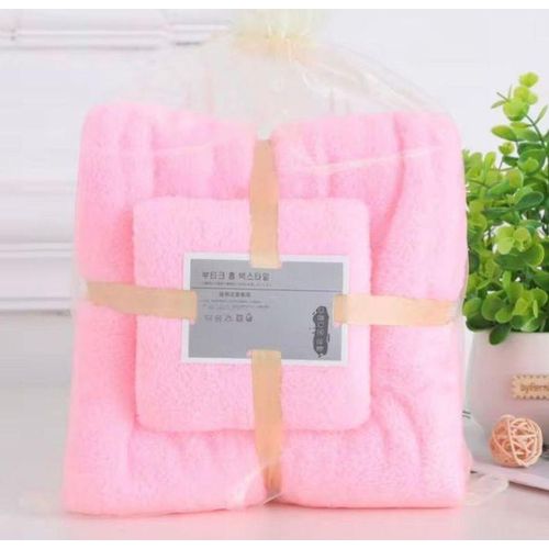 Generic  2 in 1 face and body bath towel pink