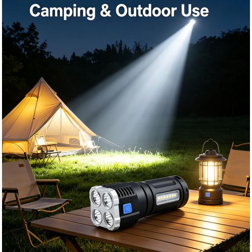General 4‑LED Ultra Bright Rechargeable Torch, Type‑C Charging Portable Flashlight for Power Outage Camping Home Outdoor - image 3