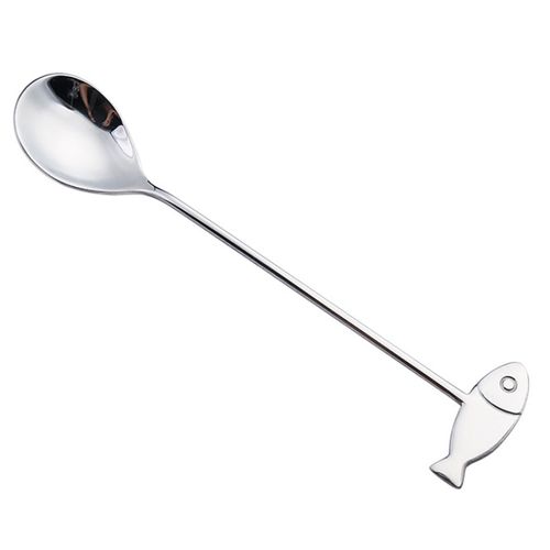 Generic Cartoon Pet Spoon And Fork Fish Spoon (Silver)