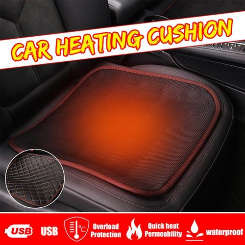 Generic 12V Sitzheizung Sitzauflage Auto Heizkissen Heizmatten USB Heated  Seat Cushion-black Black