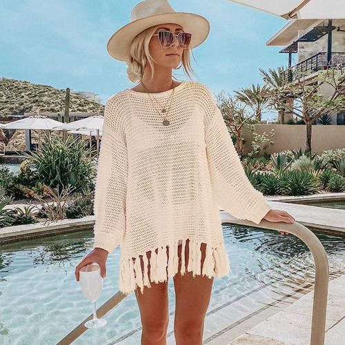 Fashion (ZS2039-4)New Arrivals Sexy Beach Cover Up Crochet White Swimwear  Dress Ladies Bathing Suit Cover Ups Beach Tunic Saida De Praia SMA