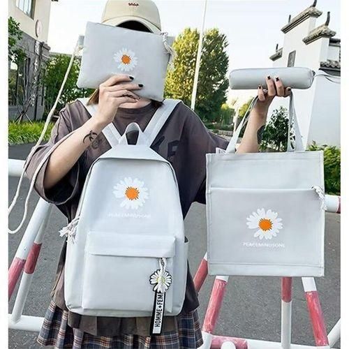 Fashion 4 in 1 Unisex Backpack Canvas Backpacks Crossbody Bag Girls School Backpack School Bag Grey Jumia Nigeria