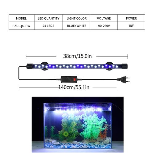 Aquarium LED Light Fish Tank Lamp Submersible Waterproof Strip Light  Lighting US