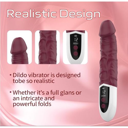 product_image_name-Generic-Powerful 12 Vibrations Women Dildo Sex Toy, Dildo Vibrator Sex Toys with LED Display Clitoris Adult Sex Toys Realistic Dildo for Women, 12 Powerful Vibrations G Spot Vibrator Wand Sex Toys for Female, Vibrator Dildo, Clitoral Stimulator, Realistic Dildo-3