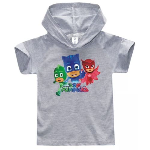 product_image_name-Danami-PJ Masks Children Hooded T-Shirt- Light Grey-1