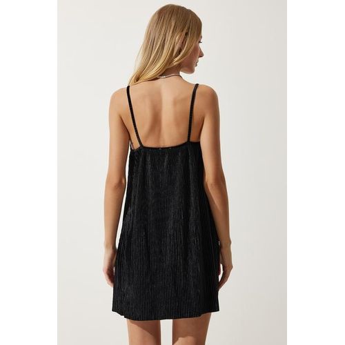 product_image_name-Trendyol-Women's Black Strap Corduroy Mini Dress-7