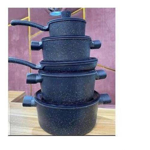 Generic 5 Set Non-Stick Pots-Granite Effect